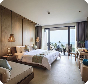 Luxury hotel room with modern design