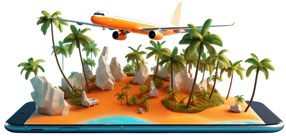 Hotel resort island illustration