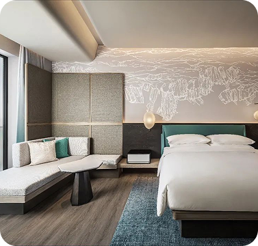 Elegant spa hotel room with luxurious design